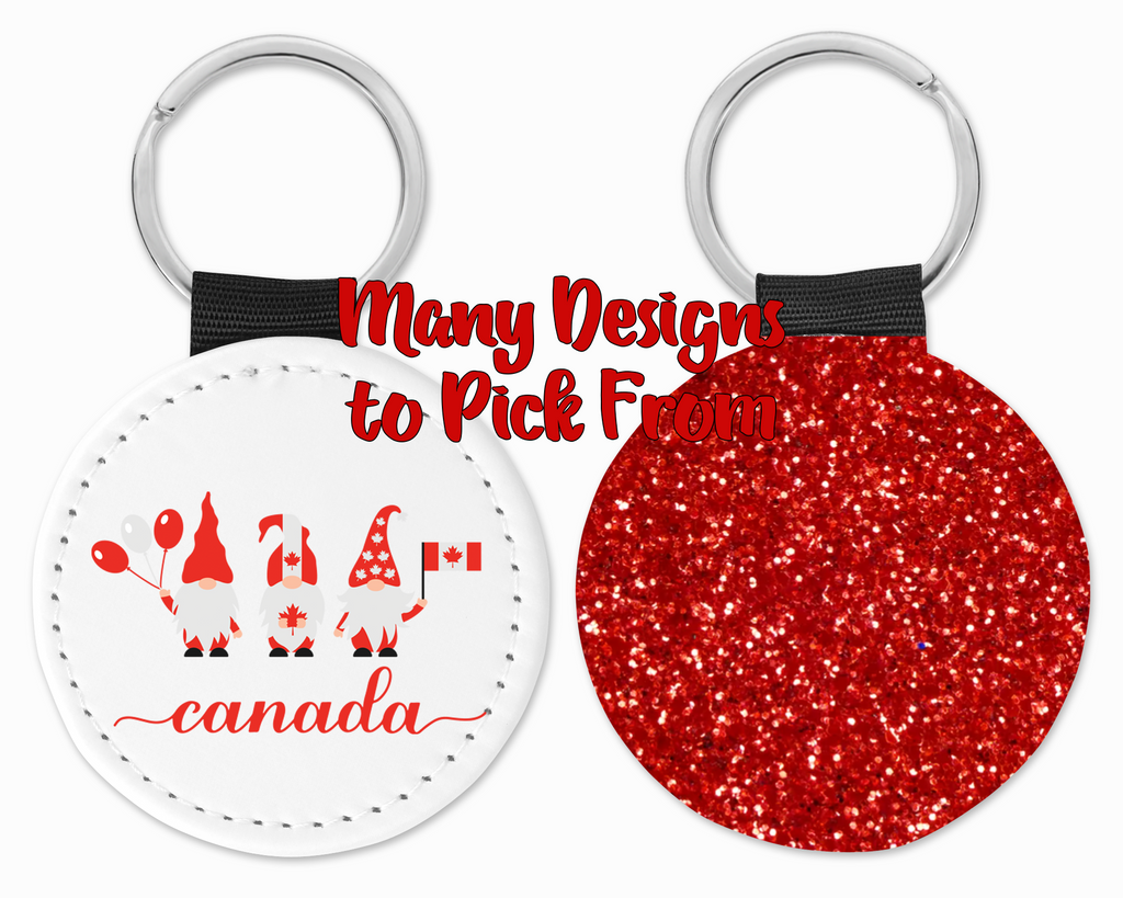 Red Glitter Keychain - Various Designs