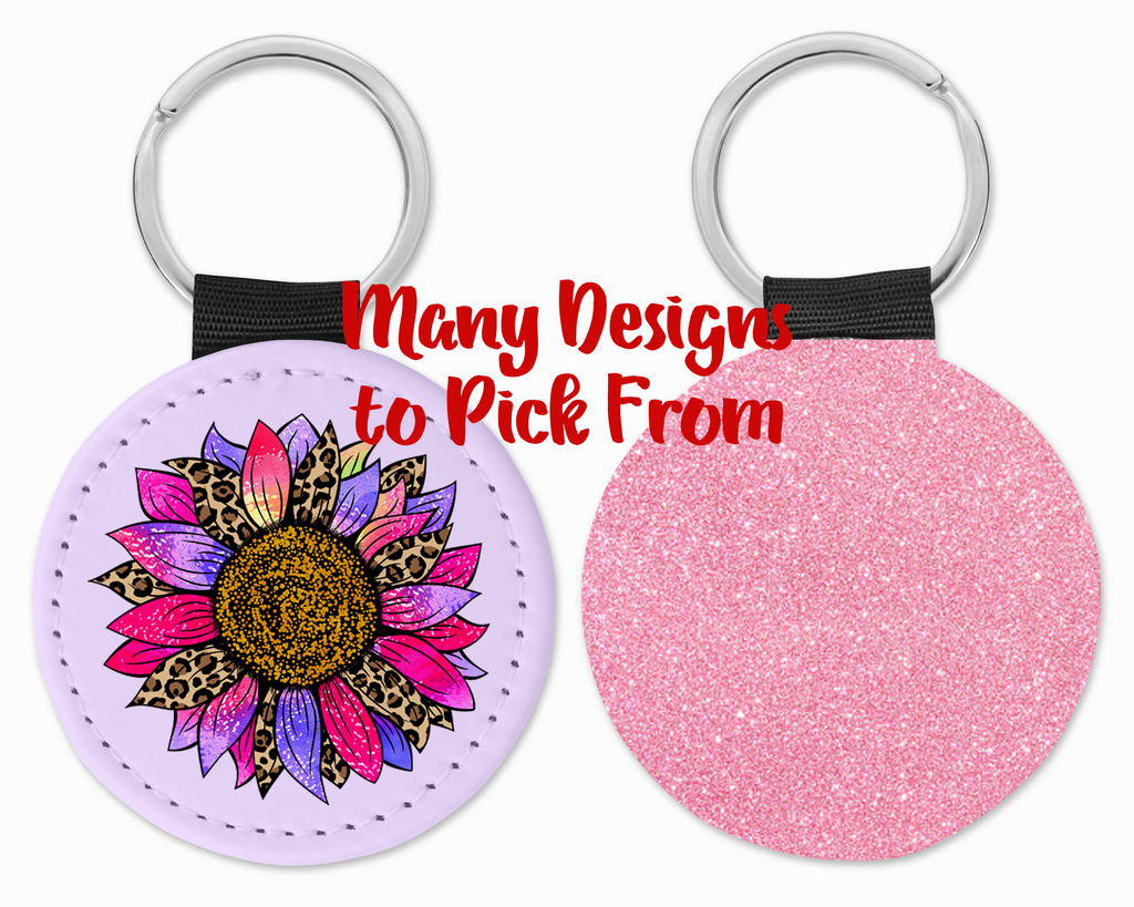 Pink Glitter Keychain - Various Designs