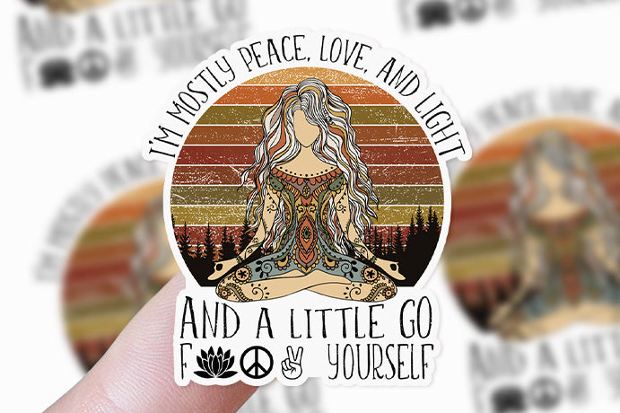 Peace and Love Sticker - Free Shipping in Canada